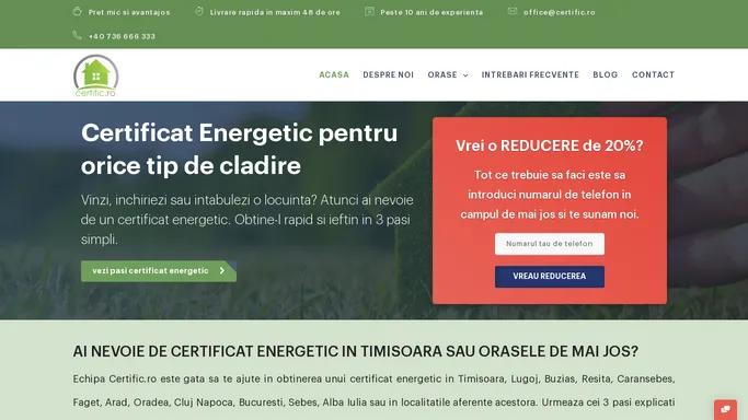 Certificat Energetic Timisoara - Certific.ro