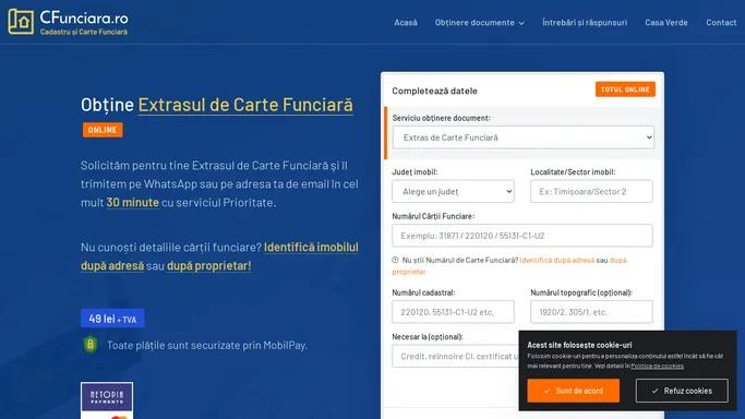 Extras de Carte Funciara online — cfunciara.ro