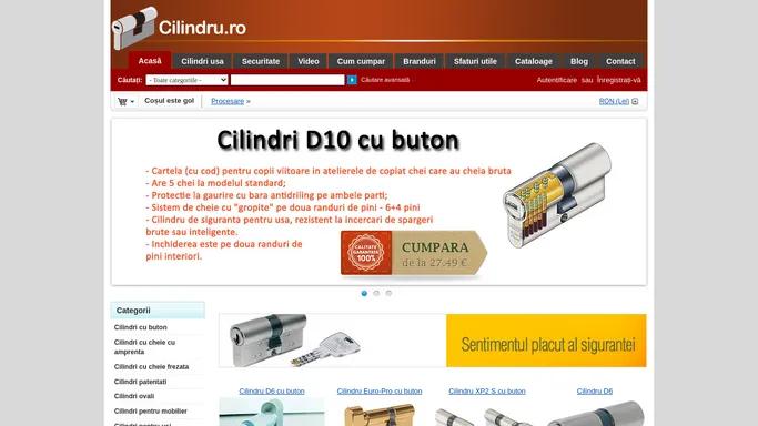 Cilindri de siguranta, cilindri si butuci pentru usi de exterior, cilindri cu cheie cu amprenta, master key, cilindri cu buton