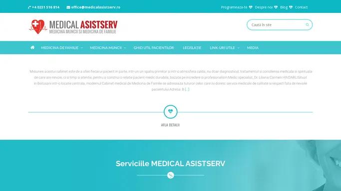 MEDICAL ASISTSERV – Cabinet Specializat de Medicina Muncii si Medicina de Familie