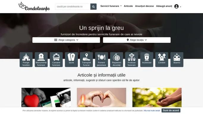 Condoleante.ro - Un sprijin la greu