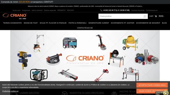 CRIANO.com - scule, echipamente, utilaje, accesorii pt. constructii