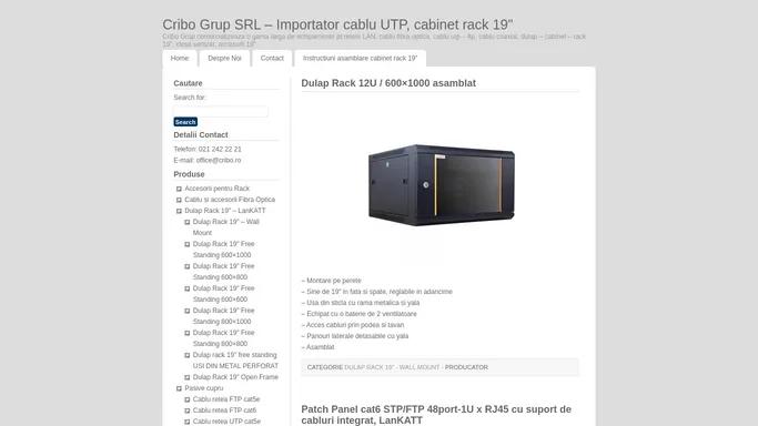 Cribo Grup SRL – Importator cablu UTP, cabinet rack 19"