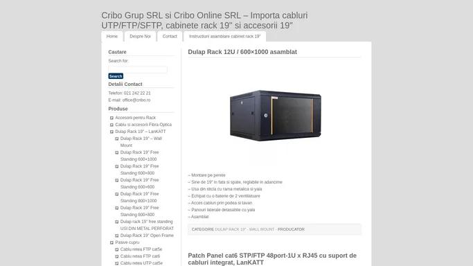 Cribo Grup SRL si Cribo Online SRL – Importa cabluri UTP/FTP/SFTP, cabinete rack 19" si accesorii 19"