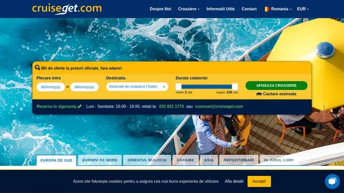 Croaziere la preturi oficiale | Cruiseget.com