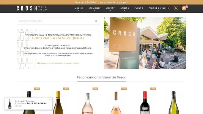 Crush Wine Shop - Vinuri si bauturi - O selectie aparte.