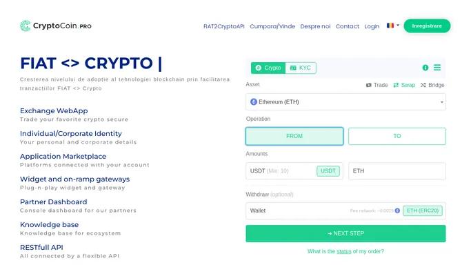 FIAT to Crypto Payment API - CryptoCoin.PRO