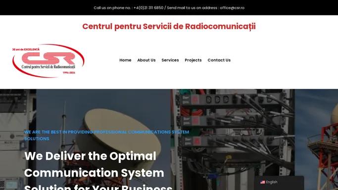 Centrul pentru Servicii de Radiocomunicatii – We are the best in providing professional communications system solutions!