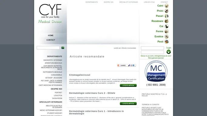 CYF MEDICAL DISTRIBUTION - diagnostic veterinar, aparatura medicala, medicamente si produse biologice, instrumente medicale, consumabile, vetshop, petshop, specialisti veterinari