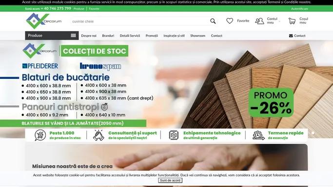 Decorum - Furnizorul tau de materiale si servicii pentru productia de mobilier - Decorum