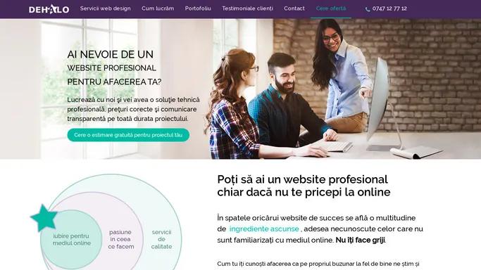 Web design profesional pentru afacerea ta | Dehalo®