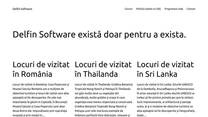 Delfin Software – Delfin .ro este site-ul firmei Delfin Software, firma care a pornit cu obiectul principal de activitate de programare web.