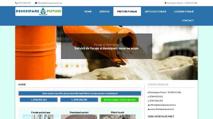 Denisipari puturi, foraje puturi, decolmatare Bucuresti, Ilfov