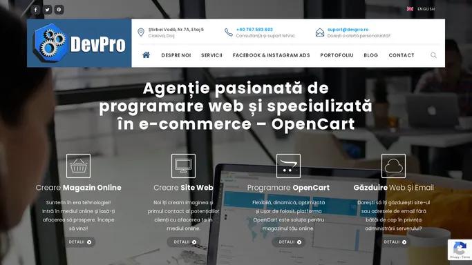 Agentie Web Dedicata OpenCart - Solutii e-Commerce - DevPro.ro
