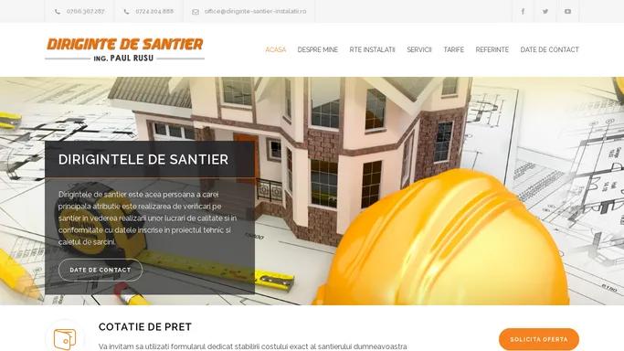 Diriginte de santier – Instalatii