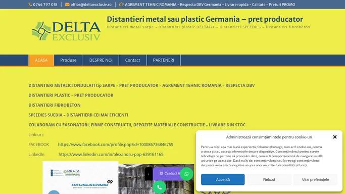 Distantieri metal sau plastic Germania – pret producator – Distantieri metal sarpe – Distantieri plastic DELTAFIX – Distantieri SPEEDIES – Distantieri fibrobeton