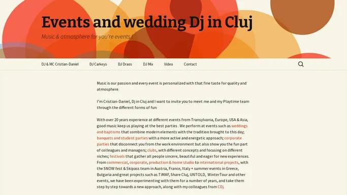 Events and wedding Dj in Cluj - Music & atmosphere for you're events !