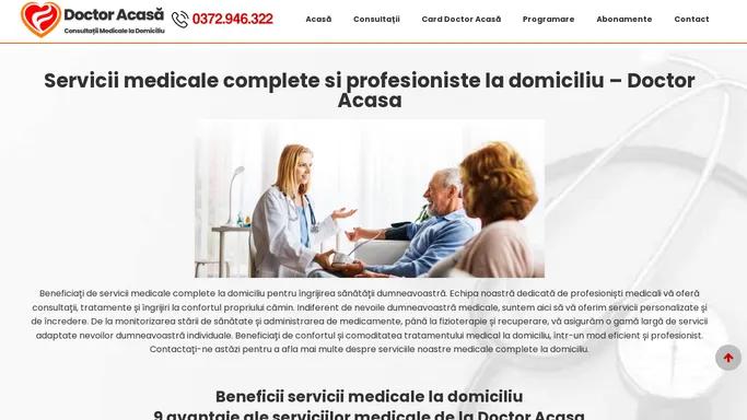 Servicii medicale complete la domiciliu in Bucuresti si Ilfov - Alege Doctor Acasa