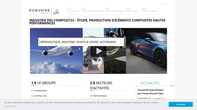 Industrie des composites - Etude, production d'elements composites hautes performances