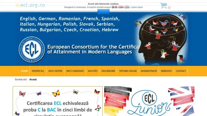 Centrul National de Examinare ECL in Romania - ECL.org.ro