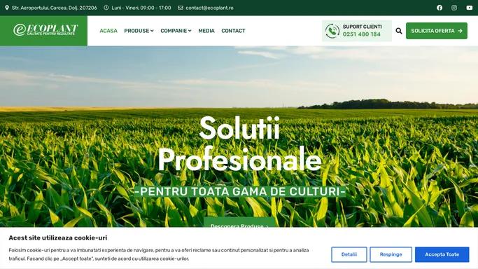 ECOPLANT SRL – Distribuitor de seminte profesionale, seminte legume, biostimulatori, fertilizanti, pesticide si instalatii de irigat prin picurare