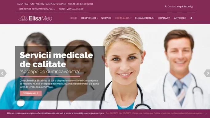 Elisa Med – Servicii medicale, medicina muncii, medicina estetica, ozonoterapie, terapii regenerative