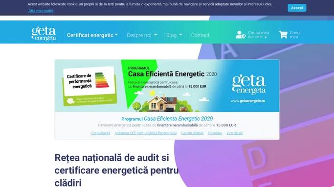 GetaEnergeta | Retea Nationala de Audit si Certificare Energetica pentru Cladiri