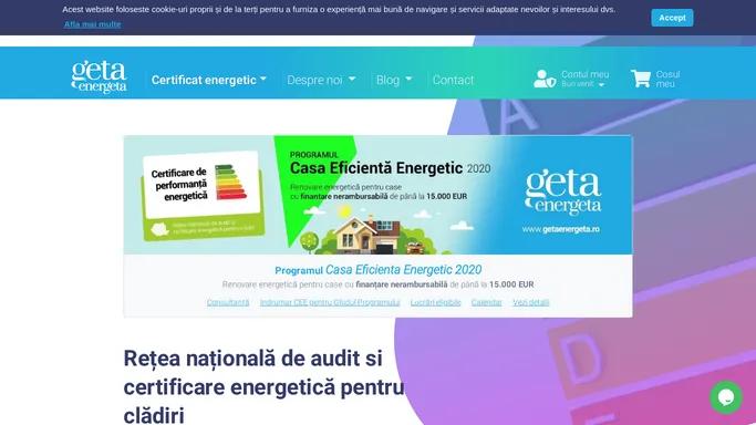 GetaEnergeta | Retea Nationala de Audit si Certificare Energetica pentru Cladiri