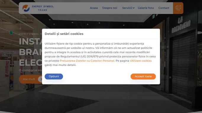 Instalatii Electrice in Timisoara: Consultanta, Proiectare, Executie | Energy Symbol Trans | Energy Symbol Trans ofera servicii complete de consultanta, proiectare si executie a instalatiilor electrice in Timisoara. Specializam in bransamente electrice aeriene si subterane, tablouri electrice, posturi de transformare, verificari PRAM, iluminat public, impamantare, instalatii de paratraznet si generatoare electrice. Contactati-ne pentru solutii profesionale in domeniul instalatiilor electrice in Timisoara.