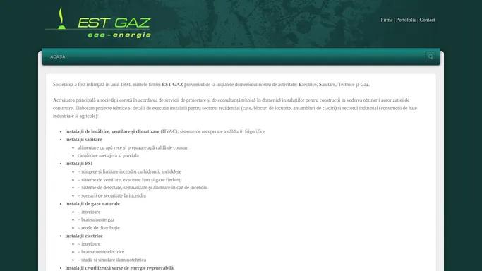 Est Gaz | Proiectare Instalatii pentru Constructii – Rezidential si Industrial