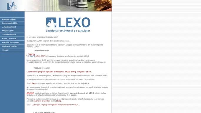LEXO Program legislativ; LEGISLATIE ROMANEASCA PE CALCULATOR