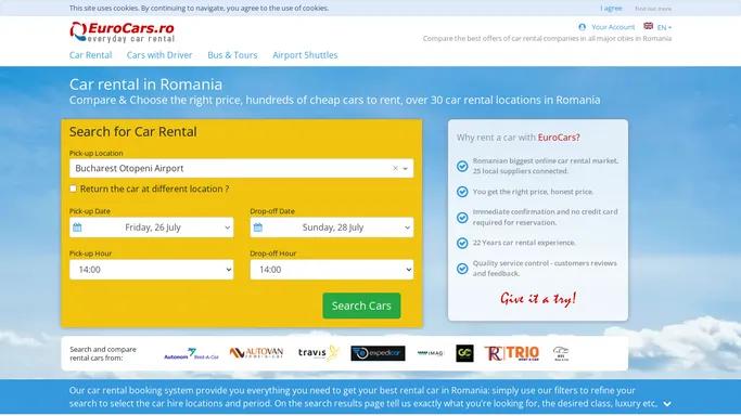 Car Rentals in Romania from 9€, Compare Rent A Car Prices with EuroCars