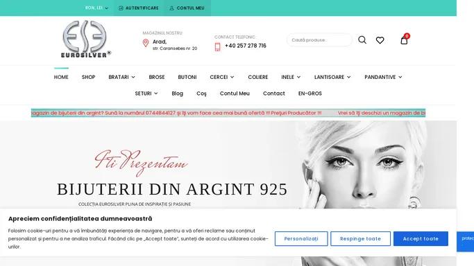 Magazin online bijuterii argint EUROSILVER Arad - pret de producator