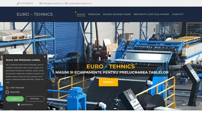 EURO – TEHNICS – Masini si echipamente pentru prelucrarea tablelor