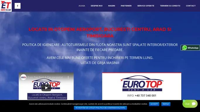 Rent a Car Bucuresti | Inchirieri Auto Ieftine Otopeni - Eurotoprentacar.ro