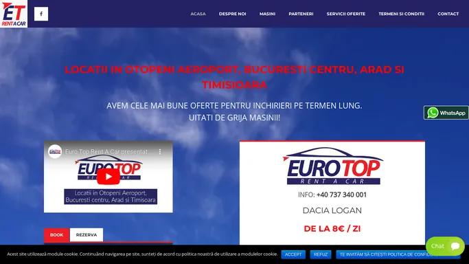 Rent a Car Bucuresti | Inchirieri Auto Ieftine Otopeni - Eurotoprentacar.ro