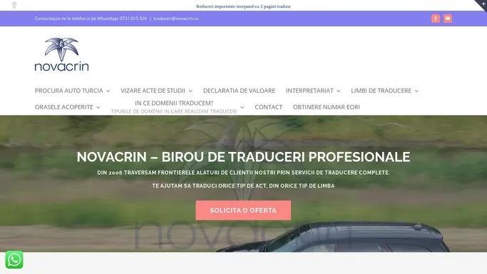 Biroul de traduceri Novacrin - Birou Traduceri Legalizate, Traduceri Autorizate, Apostile, Supralegalizare, in Bucuresti si in toata tara 0731015326, traduceri@novacrin.ro