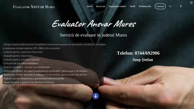 Evaluator imobiliar, bunuri mobile si inteprinderi Mures - Membru ANEVAR