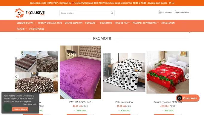 Exclusive Home - Lenjerii de pat. Seturi la 99 lei