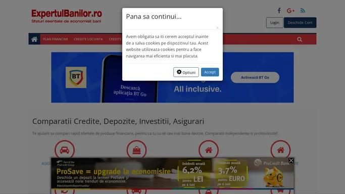 Credite, depozite, investitii si sfaturi financiare