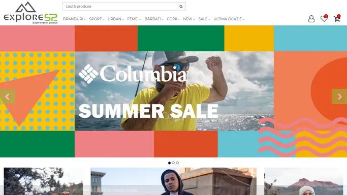 Explore52 magazin online de articole sportive pentru barbati, articole sportive pentru femei. Distribuitor oficial Columbia in Romania. Tot ce ai nevoie pentru excursii, drumetii in natura, calatorie, city break, promotii.