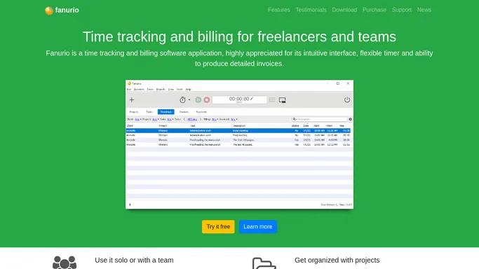 Fanurio - Time tracking software for freelancers and teams