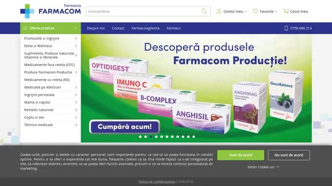 Farmacia Farmacom: Farmacie online farmacom.ro