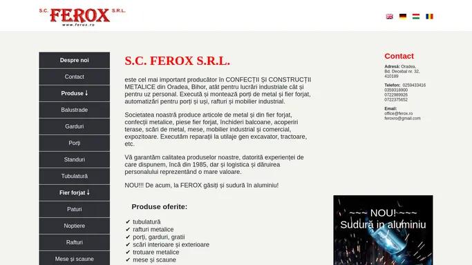 FEROX | Confectii metalice si fier forjat