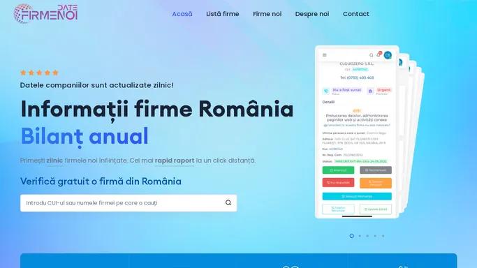 Informatii actualizate zilnic despre firmele noi infiintate in Romania