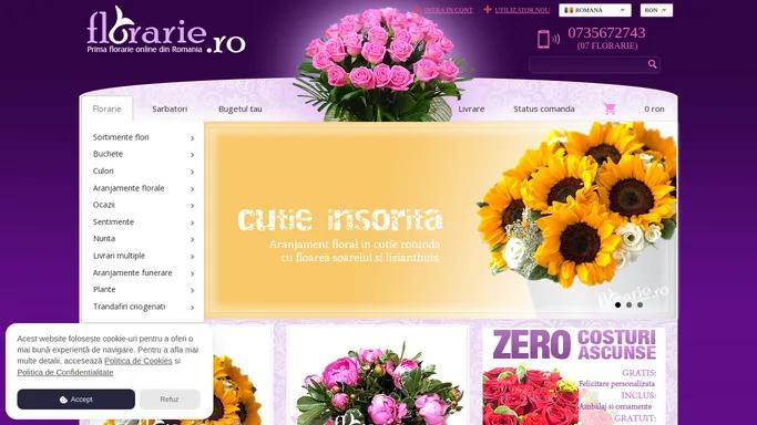 Florarie.ro - prima florarie online din Romania.