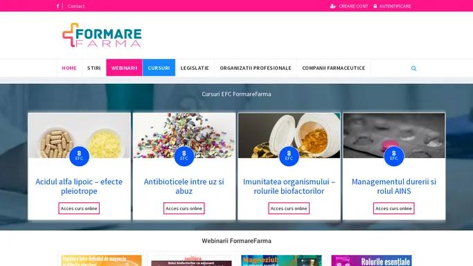 FormareFarma - Stiri farmaceutice si stiri medicamente pentru farmacisti