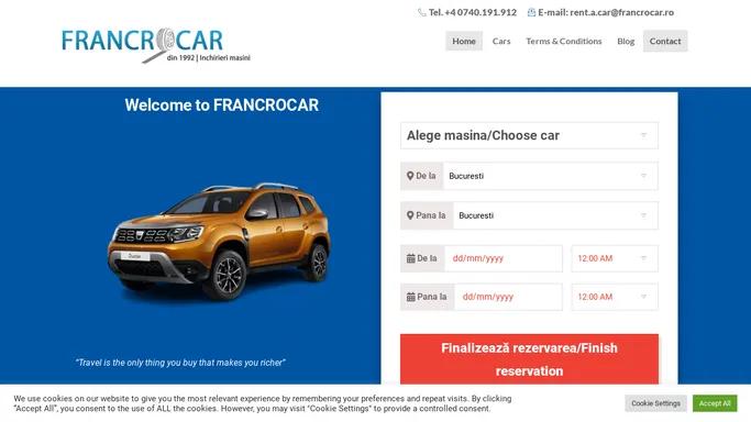 Rent a Car Bucharest - Francrocar