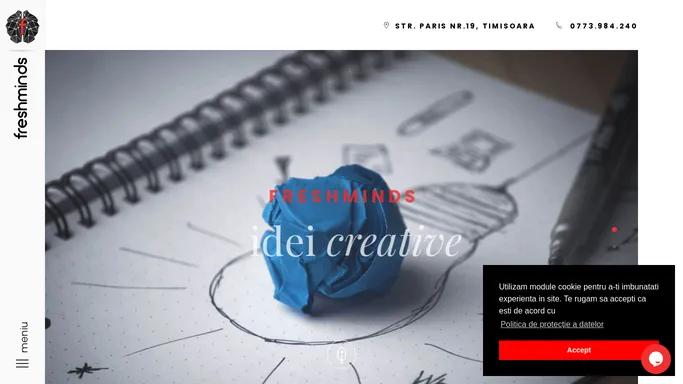 FreshMinds - Agentie de publicitate online | Web Design Timisoara | Creare website Timisoara | Creare magazin online Timisoara