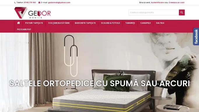 GEDOR Mobila Paturi tapitate Coltare bucatarie Canapele Scaune Fotolii Tabureti